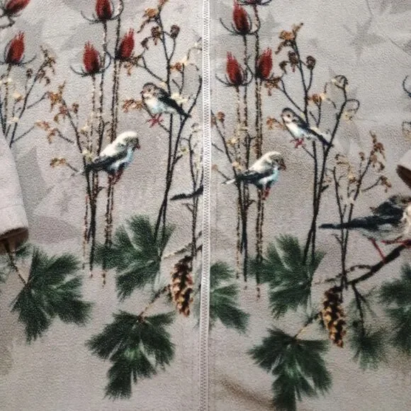 Vintage Blair Sweater WOMENS 2XL Fleece Oversized NatureBirds Full Zip Jacket - Picture 3 of 4